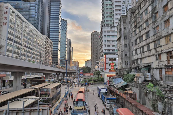 Hong Kong Kwun Tong Town Sunset — Stock Photo, Image