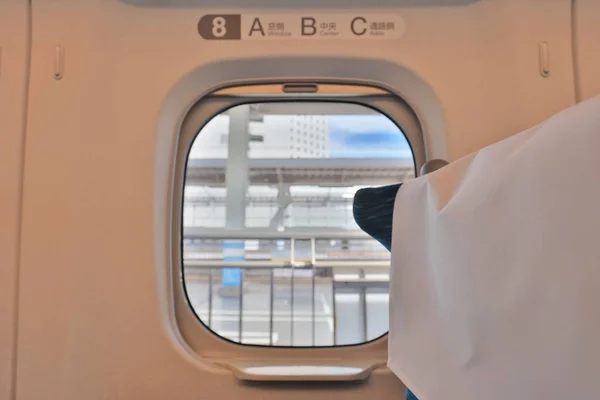 日本京都的现代火车车厢内饰 — 图库照片