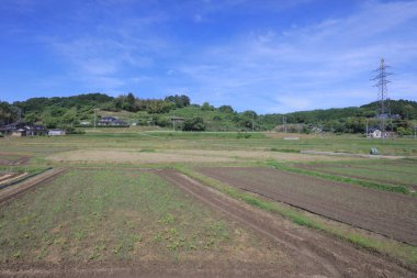 Ülke tarafında tramvay pencereden görüntüleme