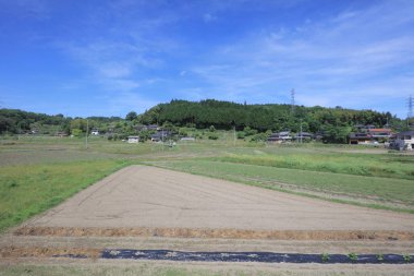 Ülke tarafında tramvay pencereden görüntüleme