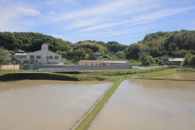 Ülke tarafında tramvay pencereden görüntüleme