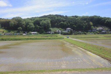 Ülke tarafında tramvay pencereden görüntüleme