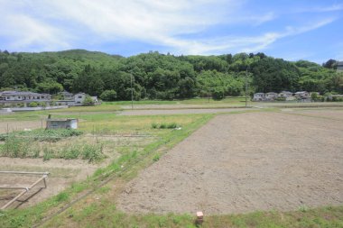 Ülke tarafında tramvay pencereden görüntüleme