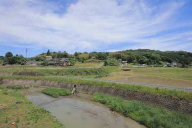 Ülke tarafında tramvay pencereden görüntüleme