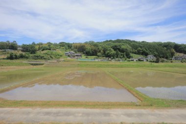 Ülke tarafında tramvay pencereden görüntüleme