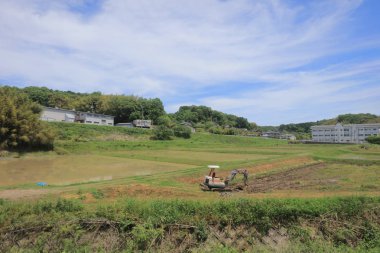 Ülke tarafında tramvay pencereden görüntüleme