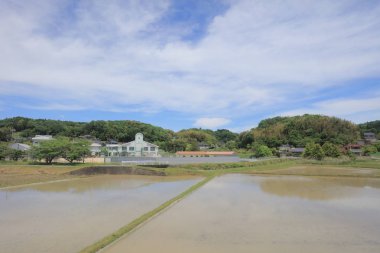 Ülke tarafında tramvay pencereden görüntüleme