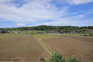 Ülke tarafında tramvay pencereden görüntüleme