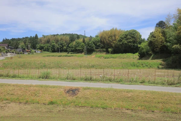 Bekijken Door Tram Raam Van Het Platteland — Stockfoto