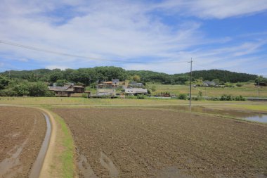 Ülke tarafında tramvay pencereden görüntüleme