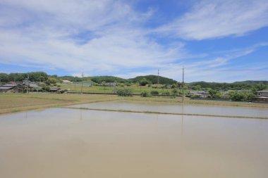 Ülke tarafında tramvay pencereden görüntüleme