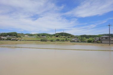 Ülke tarafında tramvay pencereden görüntüleme
