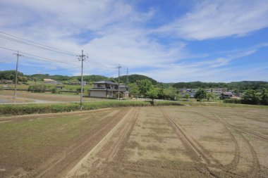 Ülke tarafında tramvay pencereden görüntüleme