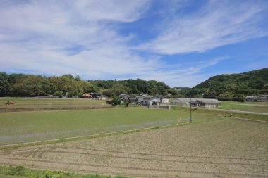 Ülke tarafında tramvay pencereden görüntüleme