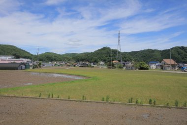 Ülke tarafında tramvay pencereden görüntüleme