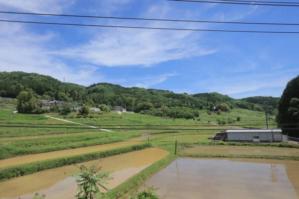 Ülke tarafında tramvay pencereden görüntüleme