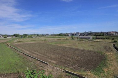 Ülke tarafında tramvay pencereden görüntüleme