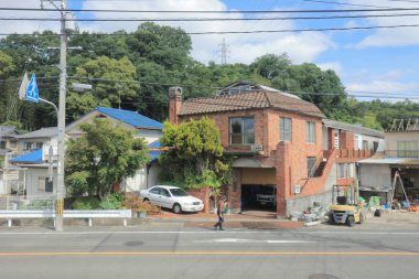 Ülke tarafında tramvay pencereden görüntüleme