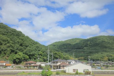 Ülke tarafında tramvay pencereden görüntüleme