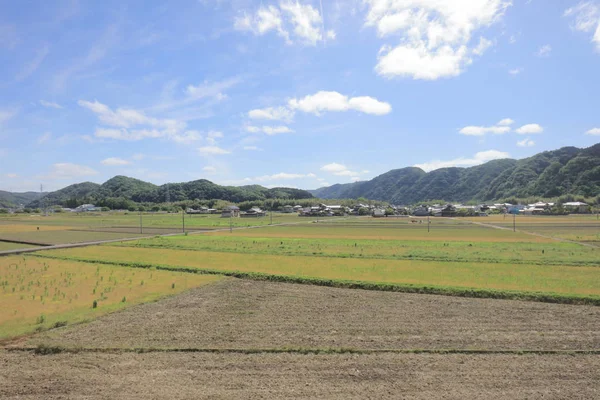 View through tram window of the country side