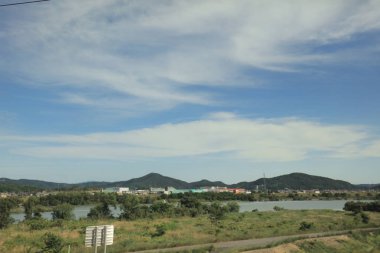 bir görünümü ile ülke tarafında tramvay penceresi