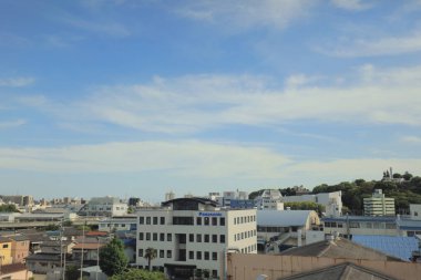 Şehir manzarası tramvay pencereden görüntüleme