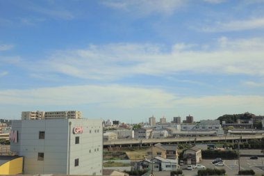 Şehir manzarası tramvay pencereden görüntüleme