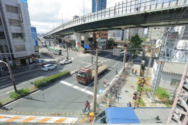 Osaka Loop hattı tramvay pencereden görüntüleme