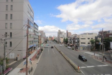 Osaka Loop hattı tramvay pencereden görüntüleme