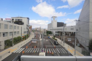 Osaka Loop hattı tramvay pencereden görüntüleme
