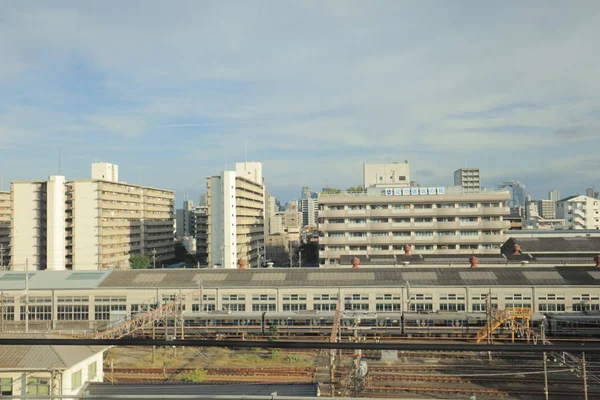 Zobrazit Prostřednictvím Tramvajové Okno Panorama Města — Stock fotografie