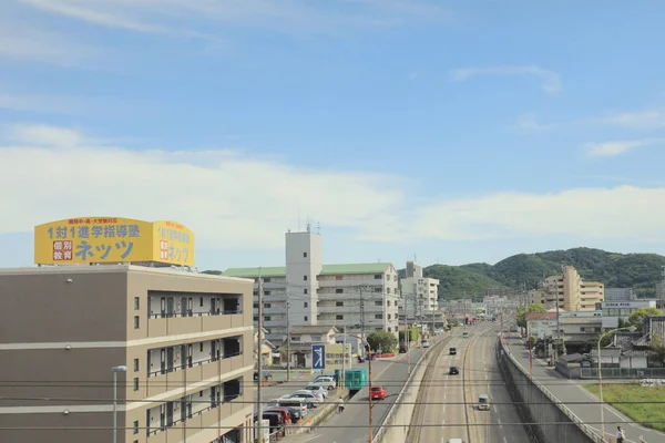 Vue Fenêtre Hors Train Vitesse Japon — Photo