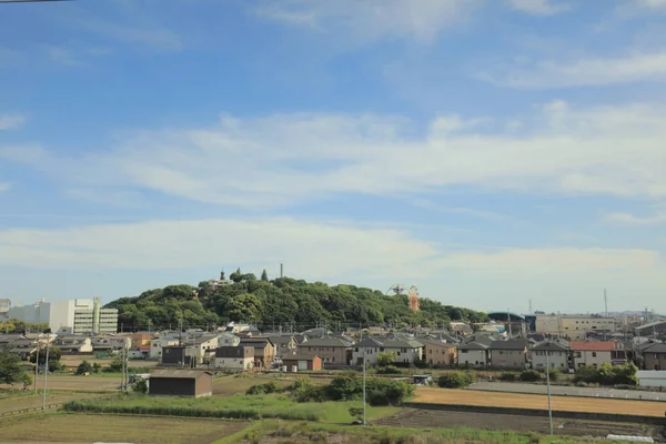 Şehir manzarası tramvay pencereden görüntüleme