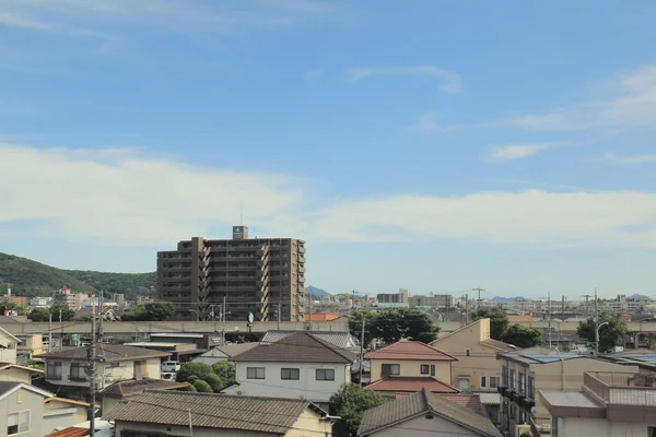 Vue Fenêtre Hors Train Vitesse Japon — Photo