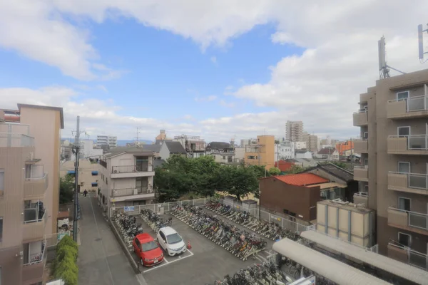 Vue Travers Fenêtre Tramway Ligne Boucle Osaka — Photo