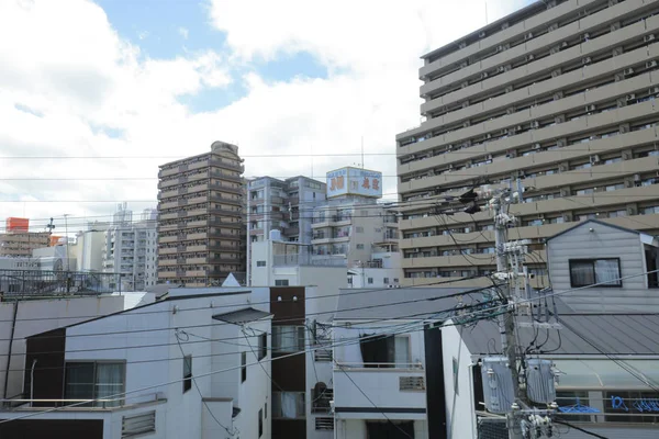 Vue Travers Fenêtre Tramway Ligne Boucle Osaka — Photo