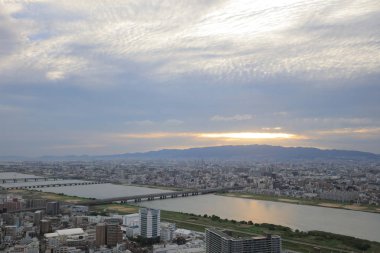 Umeda gökyüzü bina Osaka city Japonya manzaraları