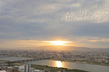 Umeda gökyüzü bina Osaka city Japonya manzaraları