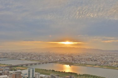 Umeda gökyüzü bina Osaka city Japonya manzaraları