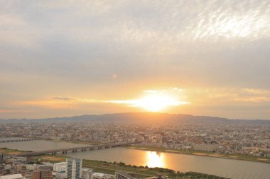 Umeda gökyüzü bina Osaka city Japonya manzaraları