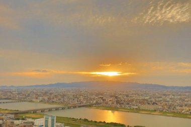Umeda gökyüzü bina Osaka city Japonya manzaraları