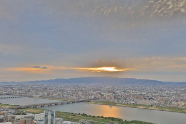 Umeda gökyüzü bina Osaka city Japonya manzaraları