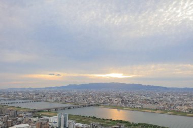 Umeda gökyüzü bina Osaka city Japonya manzaraları