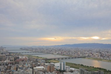 Umeda gökyüzü bina Osaka city Japonya manzaraları