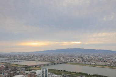 Umeda gökyüzü bina Osaka city Japonya manzaraları