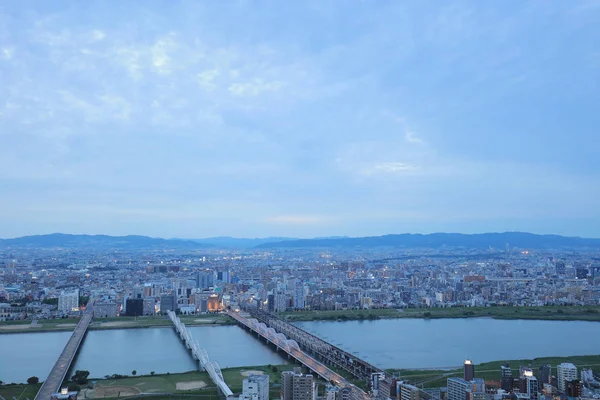 Вид Дані Небо Будівлі Осака Міста Японії — стокове фото