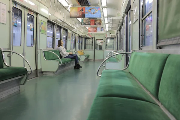 Passagers Intérieur Train Kyoto Loacl Vers Osaka — Photo