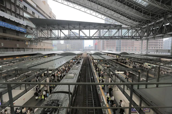Uma Estação Mais Movimentada Japão Osaka — Fotografia de Stock