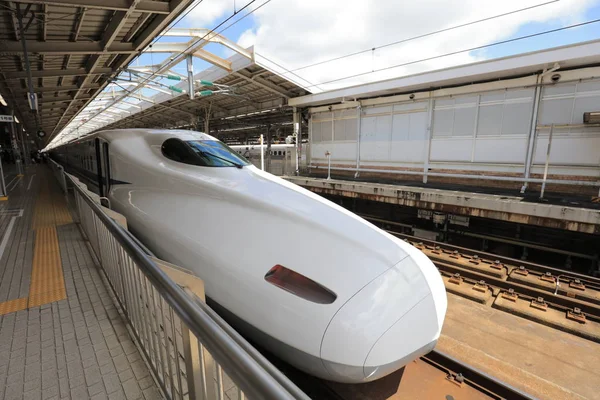 Megállás Állomás Osaka Shinkansen Vonat — Stock Fotó