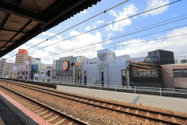 Osaka Loop hattı tramvay pencereden görüntüleme